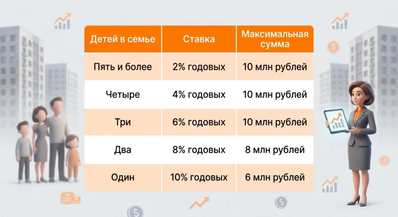 условия семейной ипотеки для большинства регионов в 2027 году